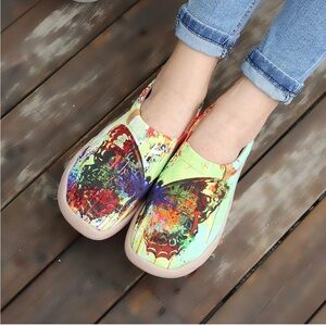 UIN Colorful Butterfly Women's Slide Sneaker NWT